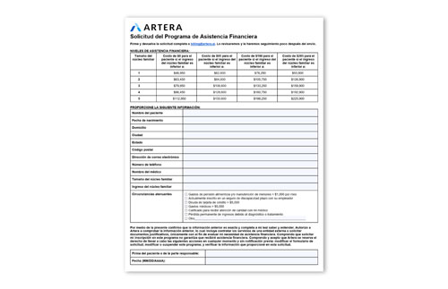 Financial Assistance Application – Spanish