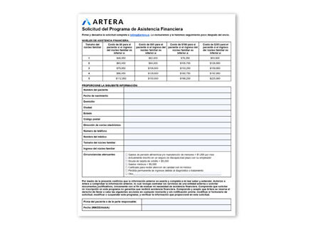 Financial Assistance Application - Spanish