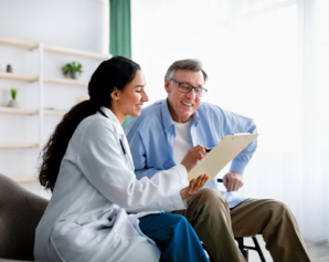 Doctor and patient together in an office